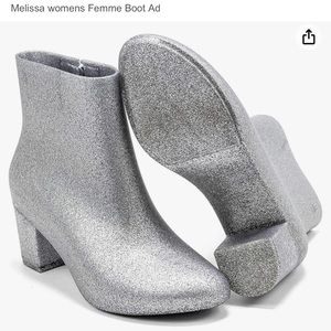 Melissa Boots silver glitter size 8